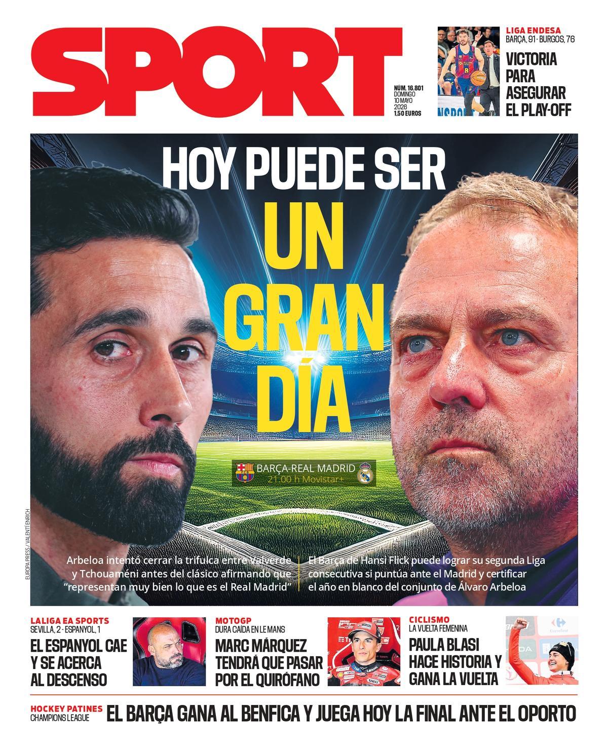 La portada SPORT de este domingo