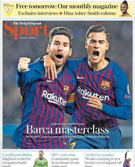 Portada TELEGRAPH SPORT miércoles 17 abril de 2019