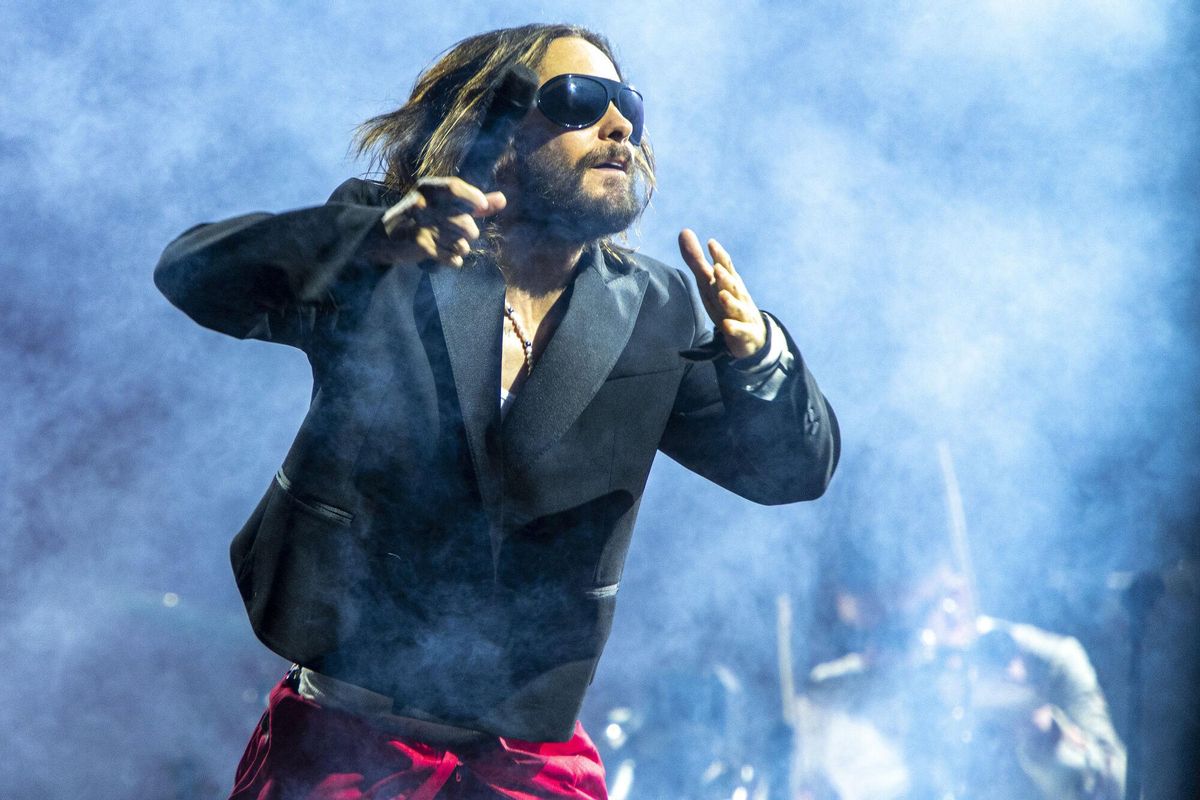 Jared Leto, durante el concierto de Thirty Seconds to Mars en el Parc del Forum. Jared Leto, durante el concierto de Thirty Seconds to Mars en el Parc del Forum.