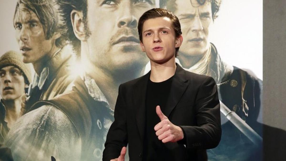 Tom Holland, el jueves por la noche, en Madrid.