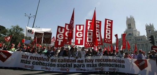 Manifestaciones en varias ciudades españolas en el Día del Trabajo.