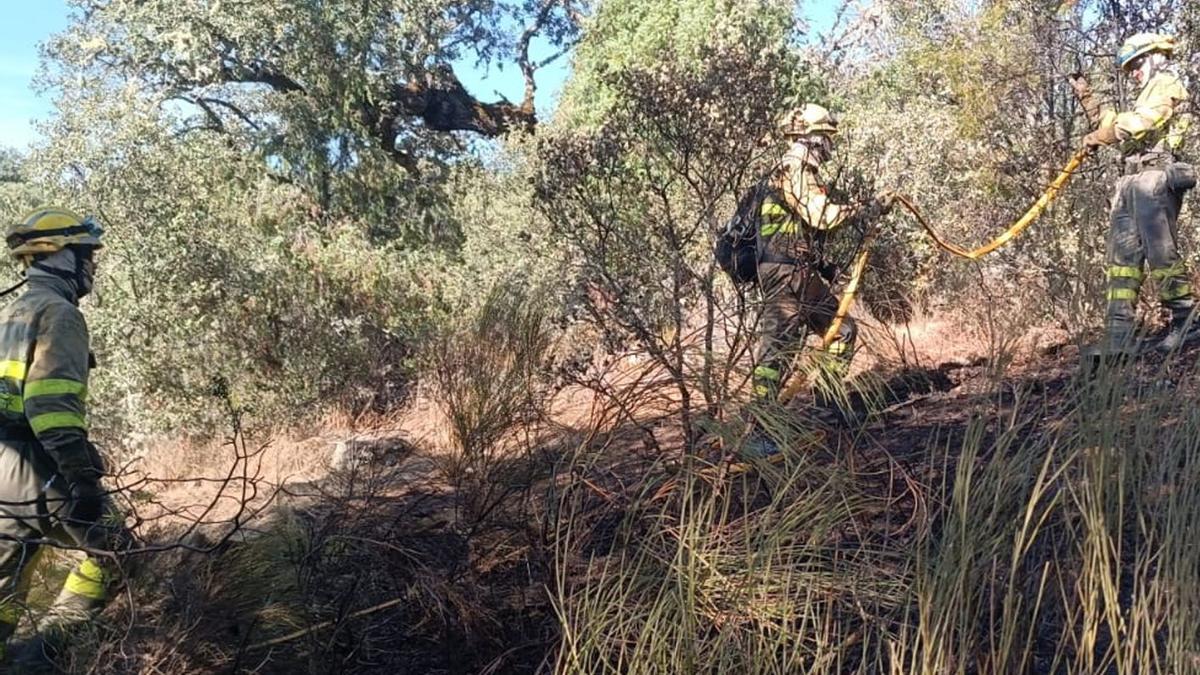 Labores de extinción en el incendio que comenzó en Fermoselle y avanzó por los Arribes del Duero. | J. N.