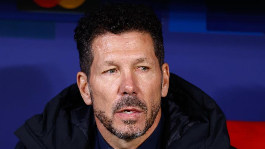 Diego Pablo Simeone, entrenador del Atlético, durante el 'euroderbi' de Champions.