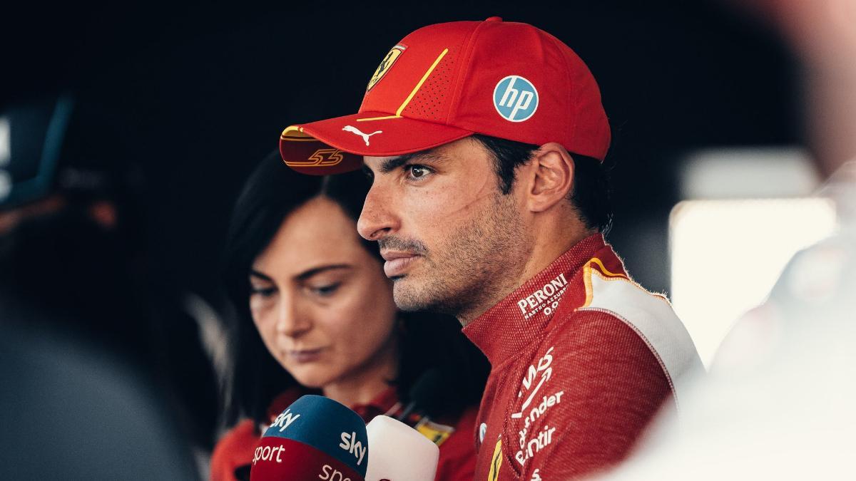 Carlos Sainz, en su comparecencia ante la prensa en Silverstone