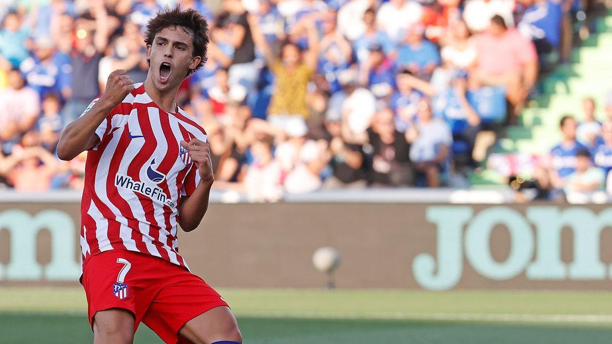 Joao Felix celebra uno de los goles del Atlético al Getafe en la primera jornada de Liga.