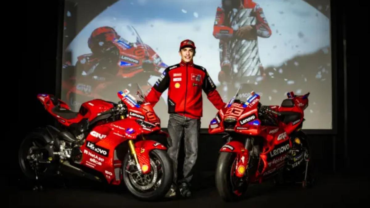 Marc Márquez, durante el evento en Borgo Panigale