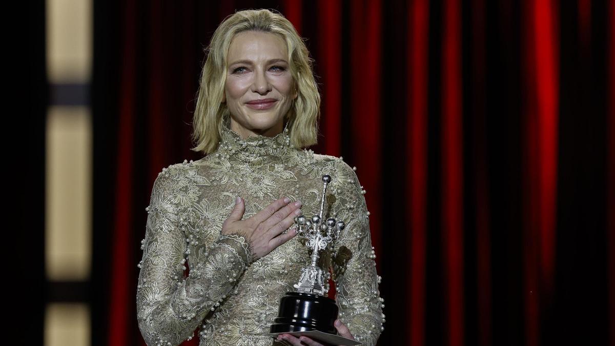 Cate Blanchett tras recibir el Premio Donosti durante el Festival Internacional de Cine de San Sebastián