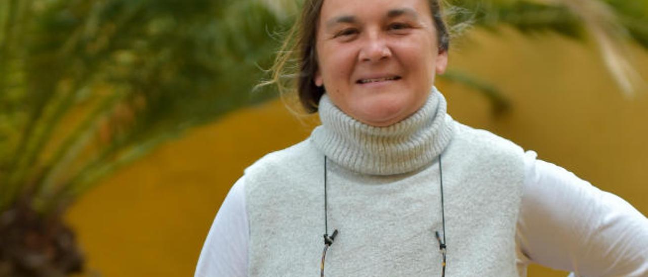 Rosa Campos Montesdeoca durante el homenaje ayer en la Casa de La Agricultura en Telde.