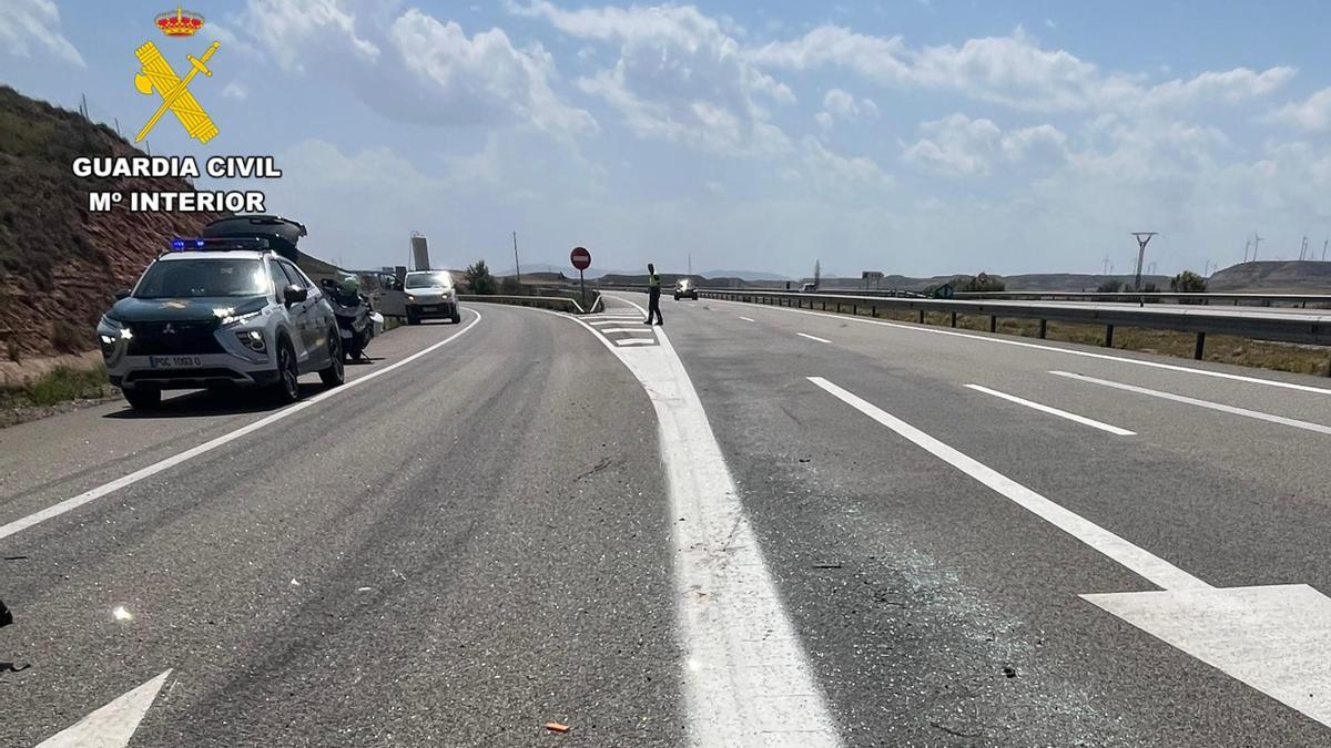 El accidente ha tenido lugar en la A-23, a la altura del término municipal de Muel.