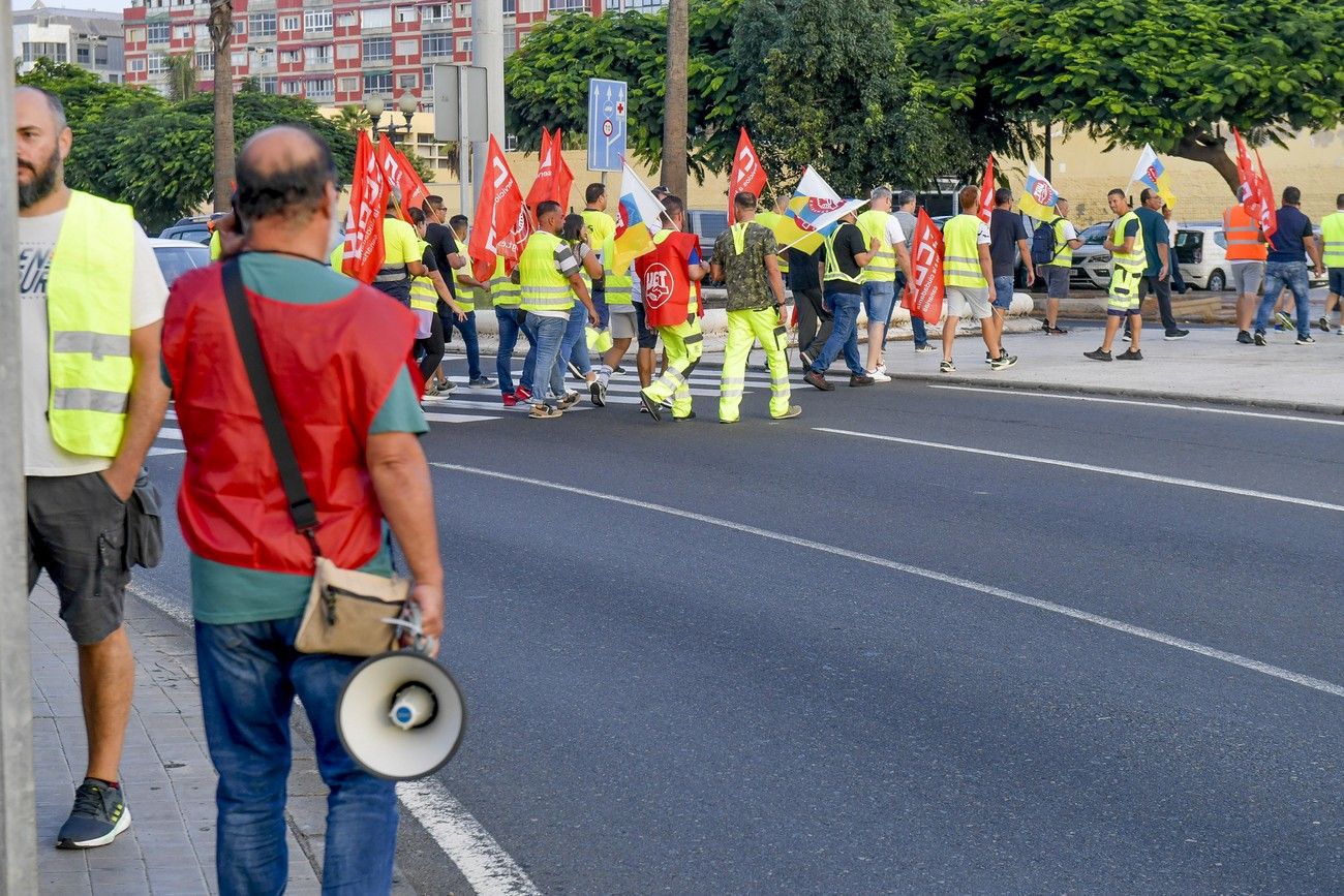 La primera jornada de la huelga de transporte no deja incidencias destacables en Las Palmas