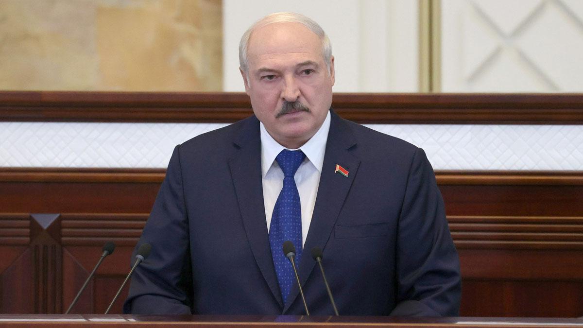 Alxander Lukashenko, presidente de Bielorrusia, en su comparecencia frente al Parlamento el 26 de mayo del 2021.