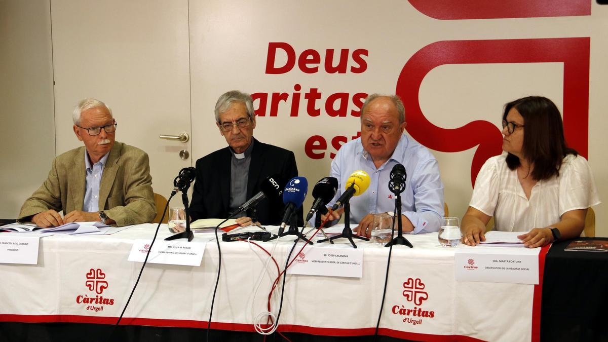 Roda de premsa de Càritas per presentar la memòria 2023 de les Càritas Diocesanes amb seu a Catalunya.