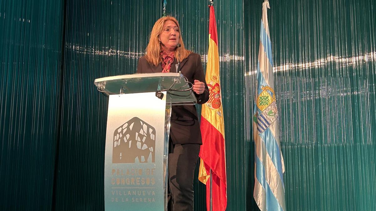 La secretaria general de Educación y Formación Profesional, María Pilar Pérez, esta mañana en Villanueva de la Serena.