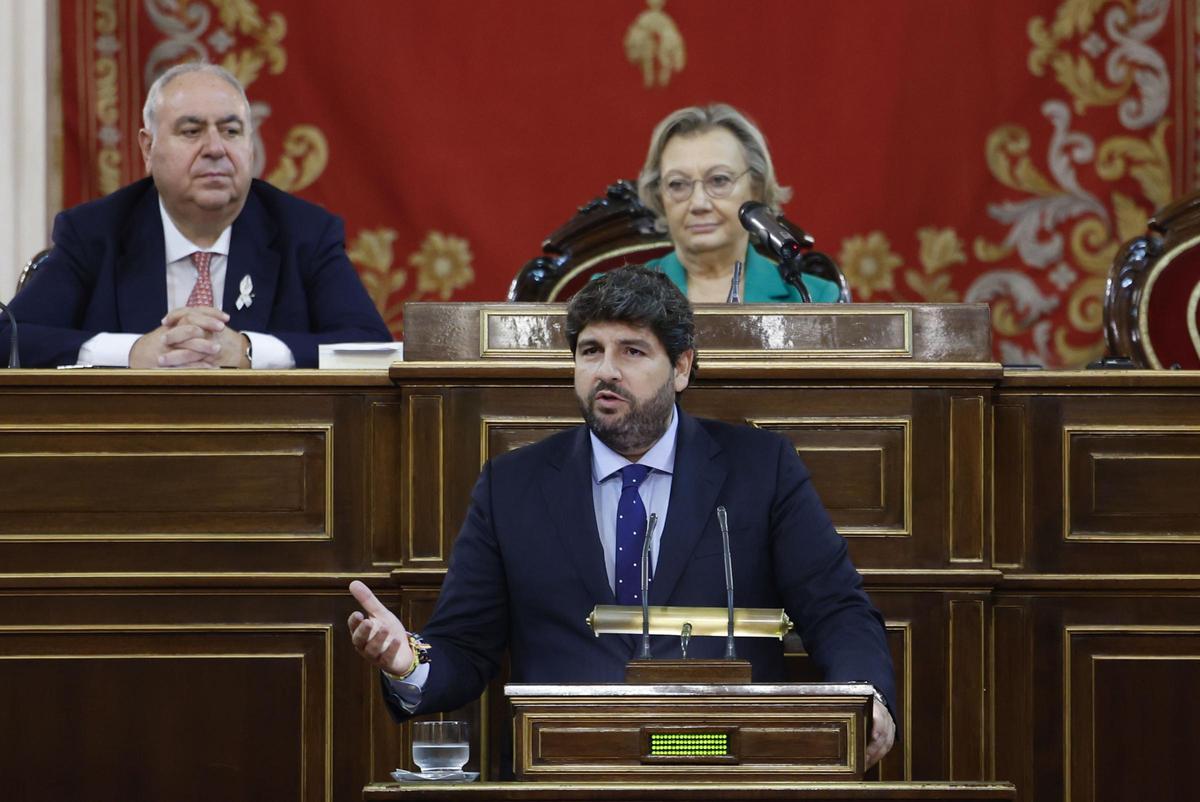 Fernando López Miras, durante su intervención.