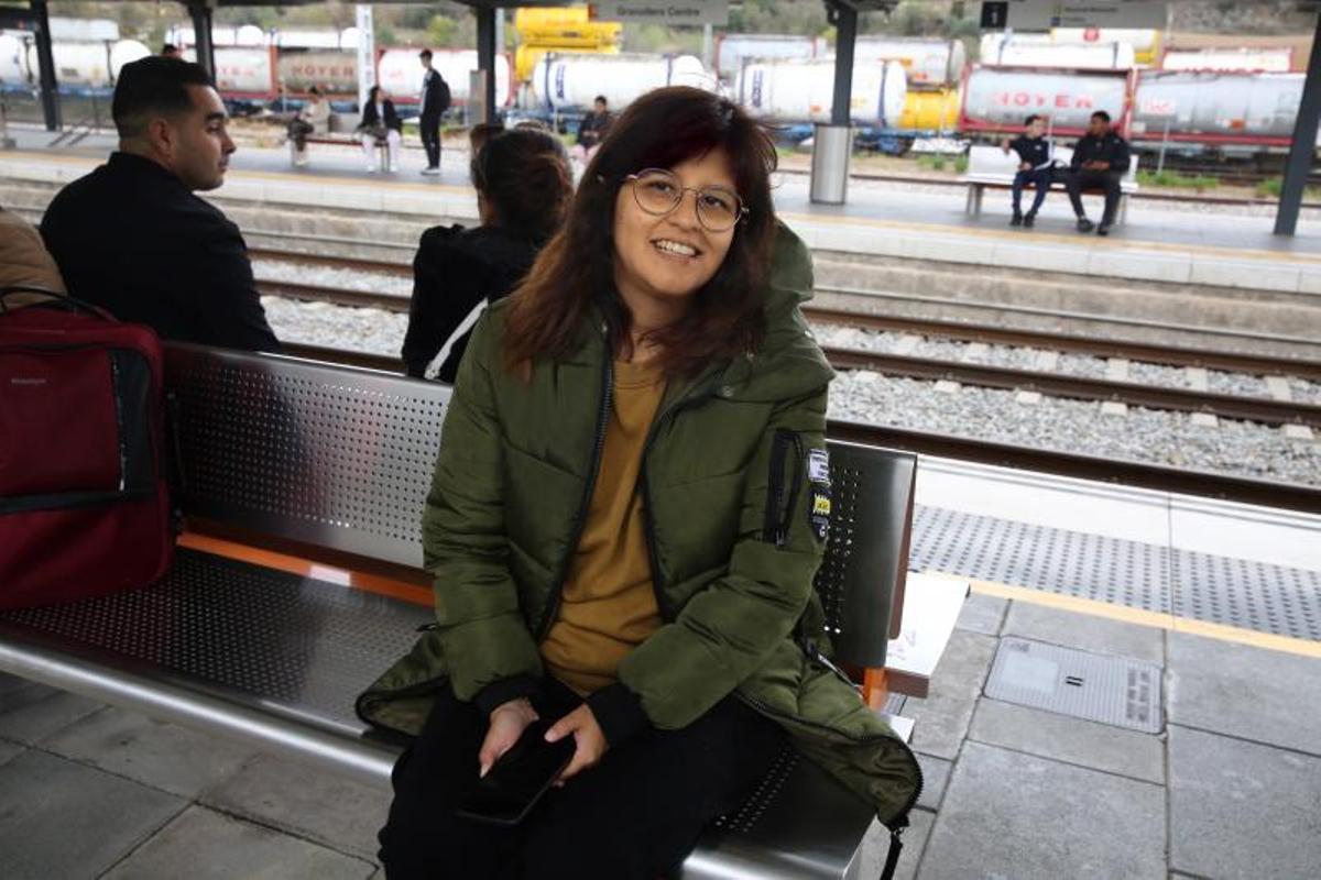 Brenda Ferrer en la estación de Granollers Centre