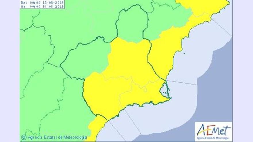 Alerta amarilla por lluvias en casi toda la Región