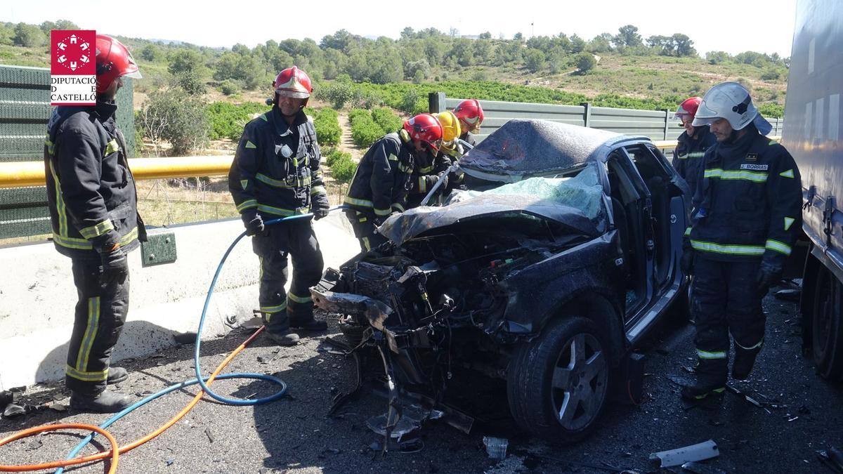 Imagen de archivo de un accidente de tráfico mortal en 2017 en la CV-13.