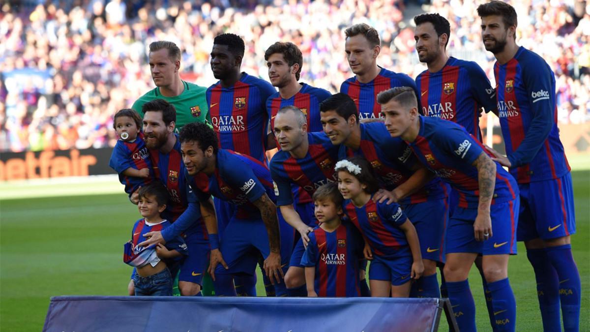 Equipo del FC Barcelona que se enfrentó al Villarreal CF en el último compromiso liguero