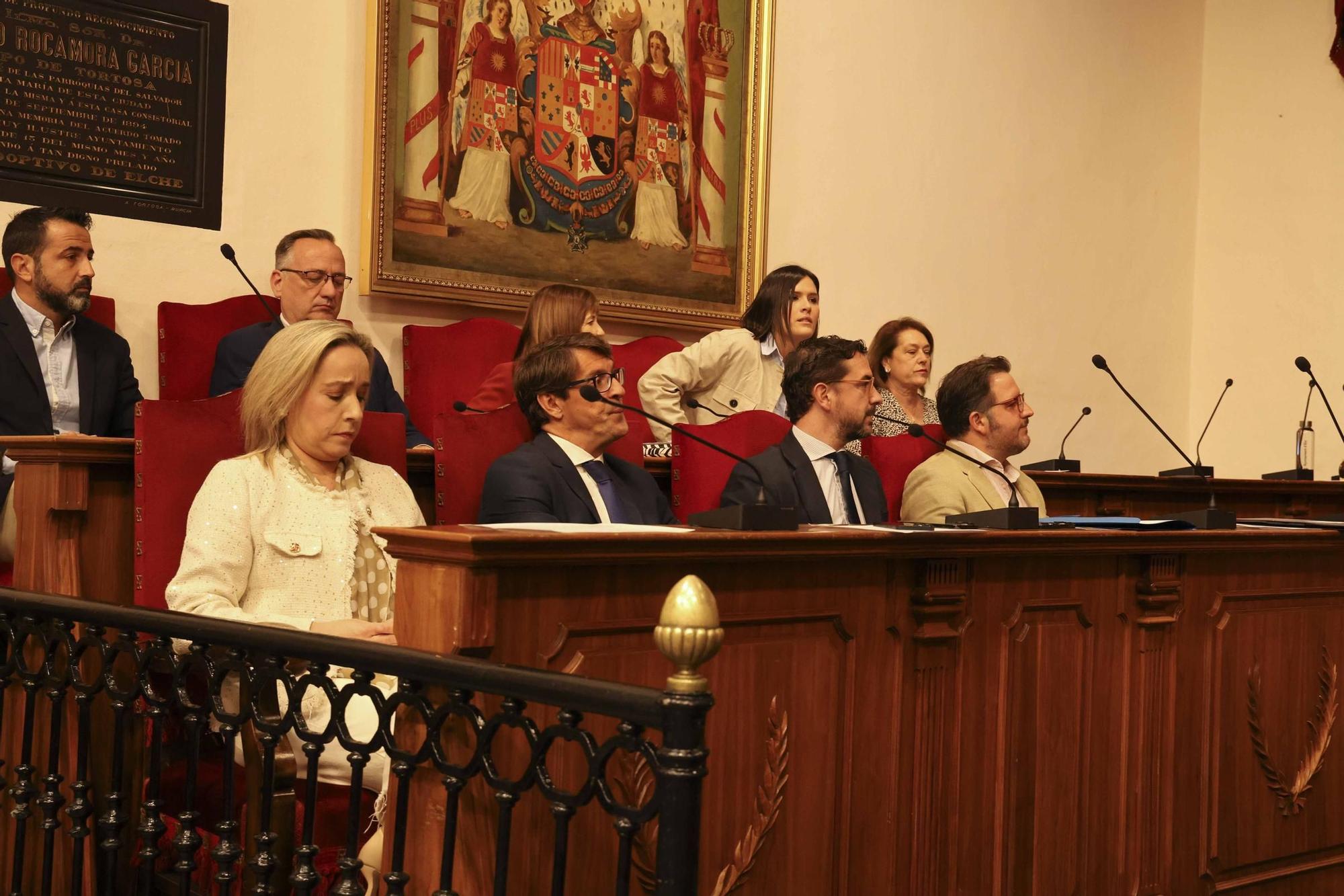 Pleno de ayuntamiento de Elche por la dimisión de José Navarro