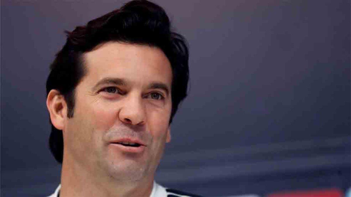 Solari, entrenador del Real Madrid, en la rueda de prensa