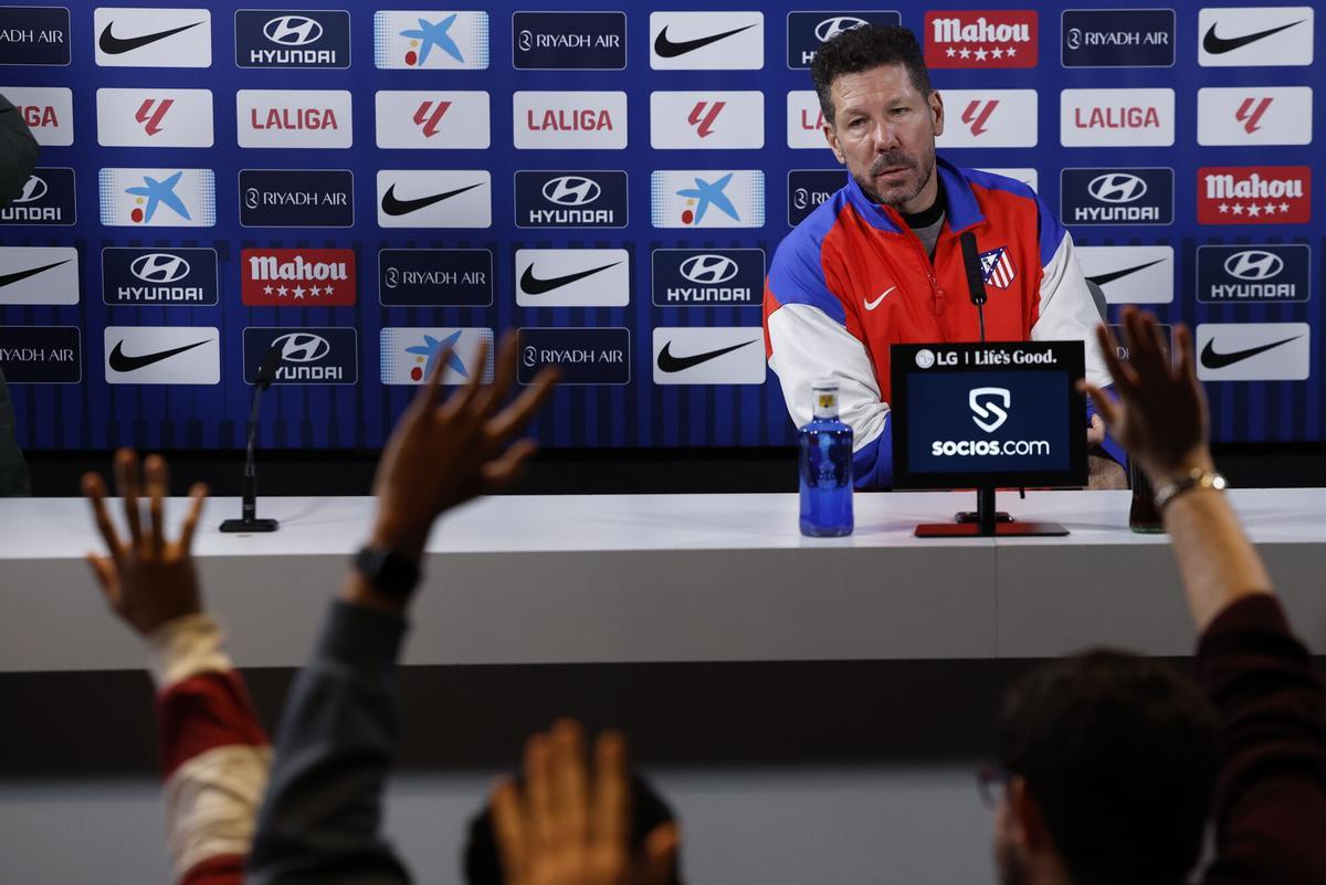 Diego Pablo Simeone, en rueda de prensa.