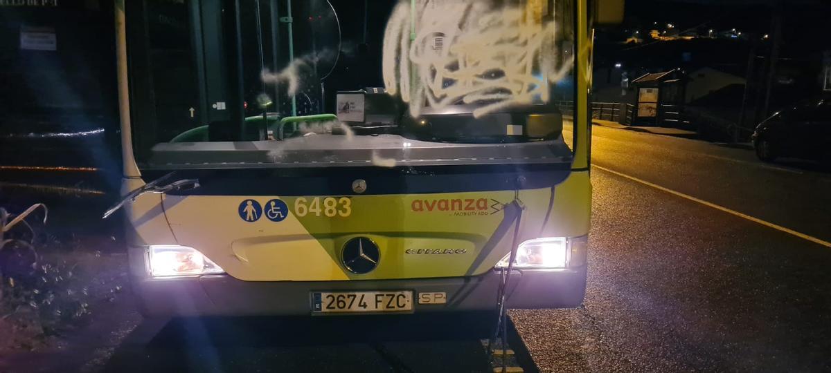 Autobús dañado de Vitrasa