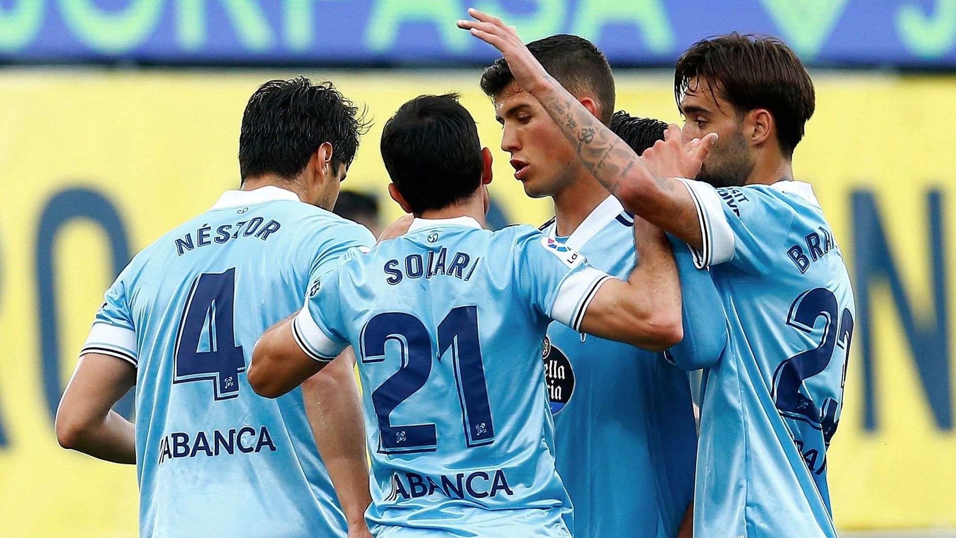 El Celta celebrando un gol