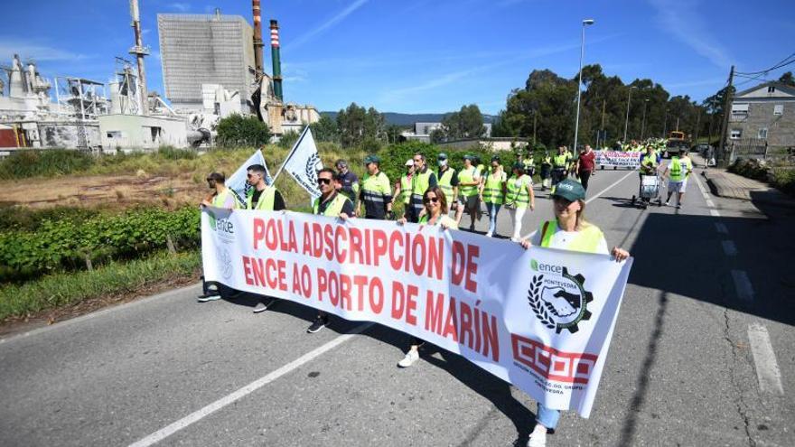 Una de las protestas de los trabajadores de Ence para mantener sus puestos de trabajo. |   // G. SANTOS