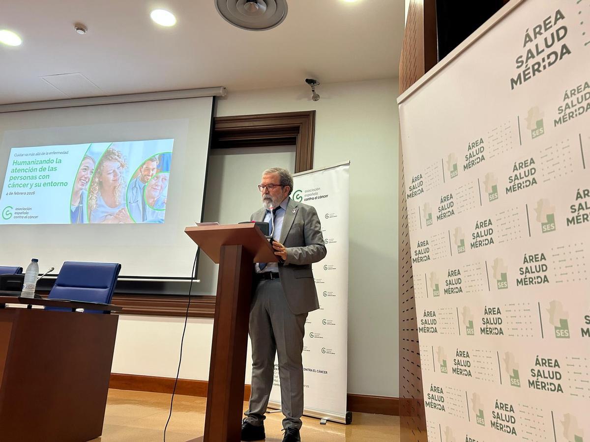 Pedro Pastor, presidente de la Asociación Española Contra el Cáncer (AECC) en la provincia de Cáceres.