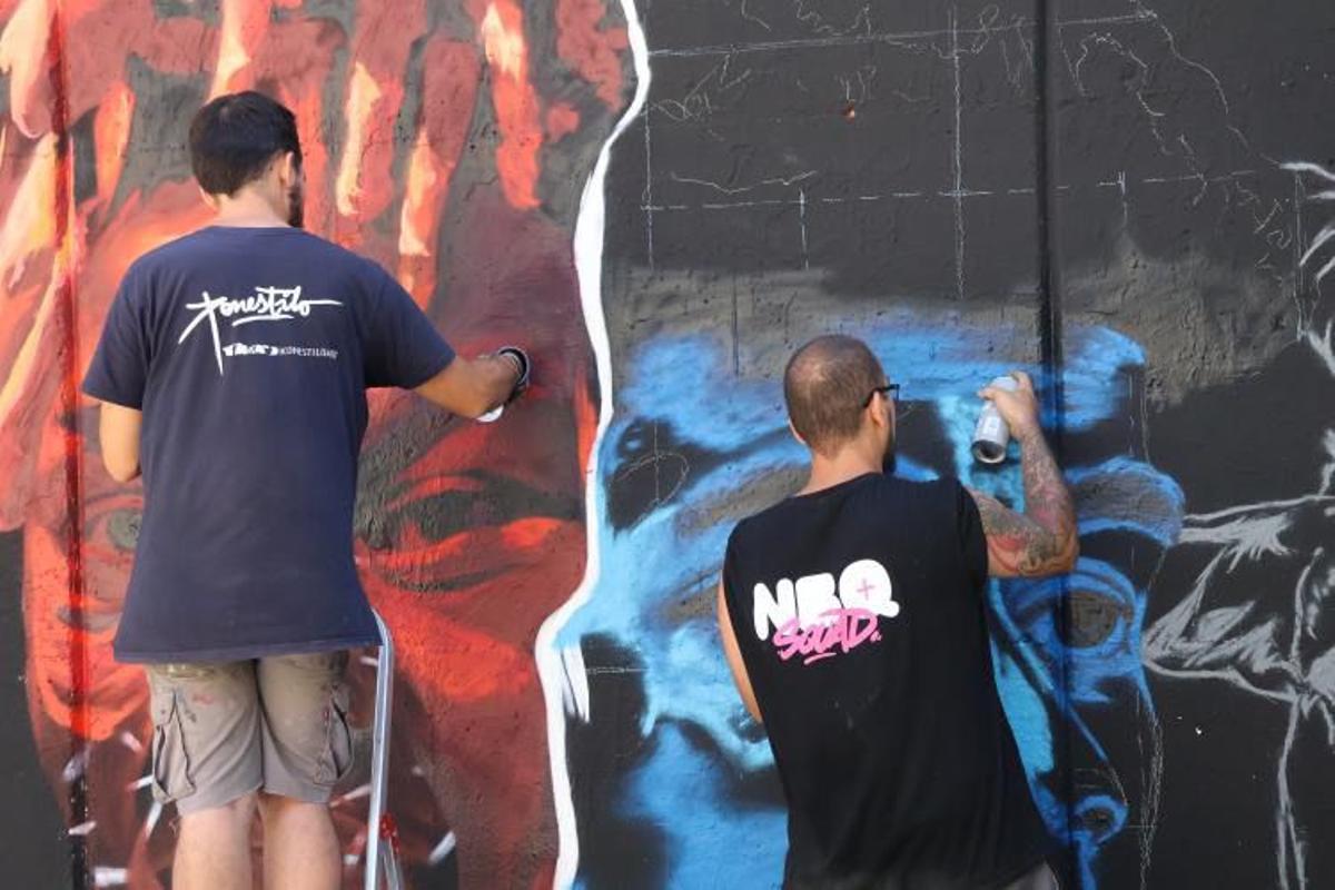 El mural más culé de Lamine Yamal y Nico Williams en Barcelona