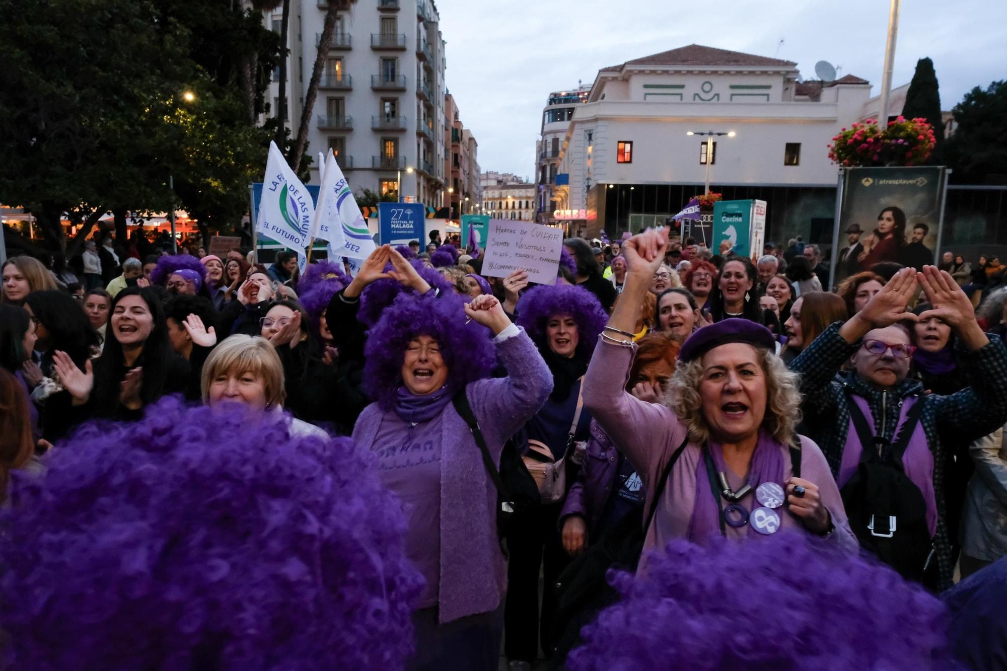 La marcha por el 8M en Málaga, en imágenes