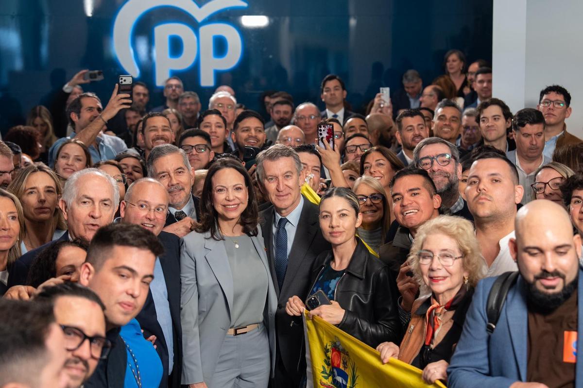 Feijóo i María Corina Machado, aquest divendres a la seu del PP
