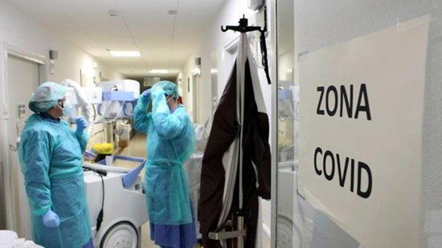 Senyalització de l&#039;àrea de coronavirus en un hospital català