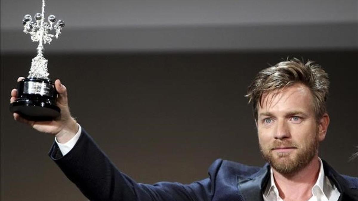 Ewan McGregor tras recibir el Premio Donostia 2012.