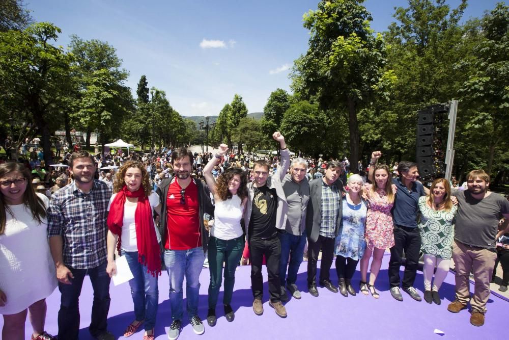 Acto electoral de Podemos en Oviedo con Juan Carlos Monedero