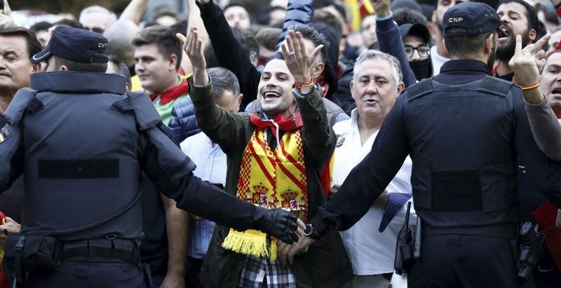 Manifestaciones en Plaza España por el 'procés'