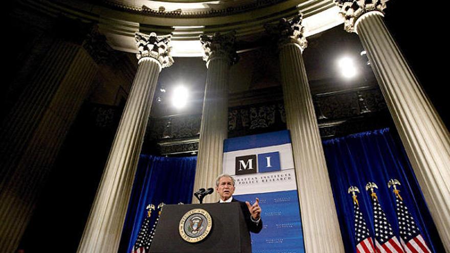 Bush va pronunciar el discurs al cor de Wall Street.