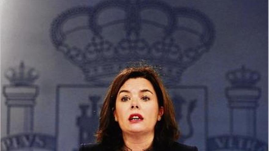 La vicepresidenta del Govern en funcions, Soraya Sáenz de Santamaría.