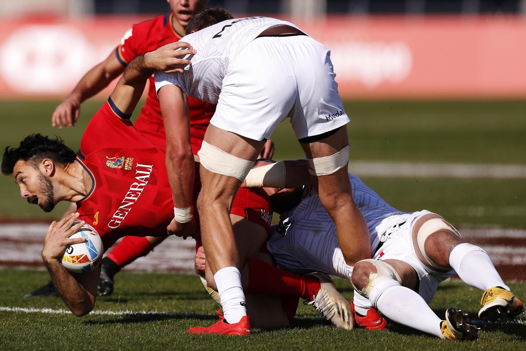 ESPAÑA-EEUU en la primera jornada de las Series Mundiales HSBC de rugby 7 en Málaga