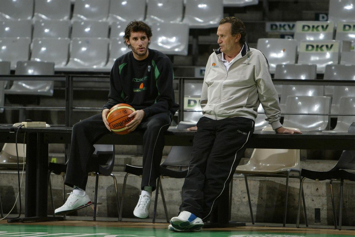 Aíto junto a Rudy Fernández, durante su etapa en el Joventut de Badalona, en 2006.