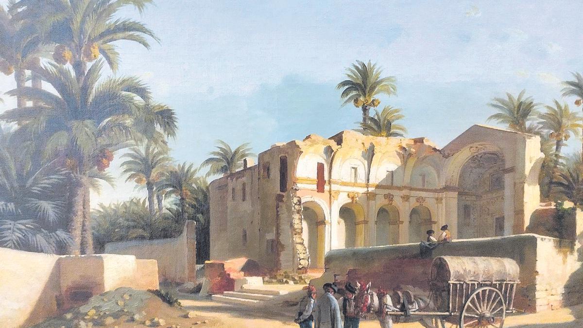 Ruinas del edificio religioso pintadas por Petit de Meurville hacia 1852.