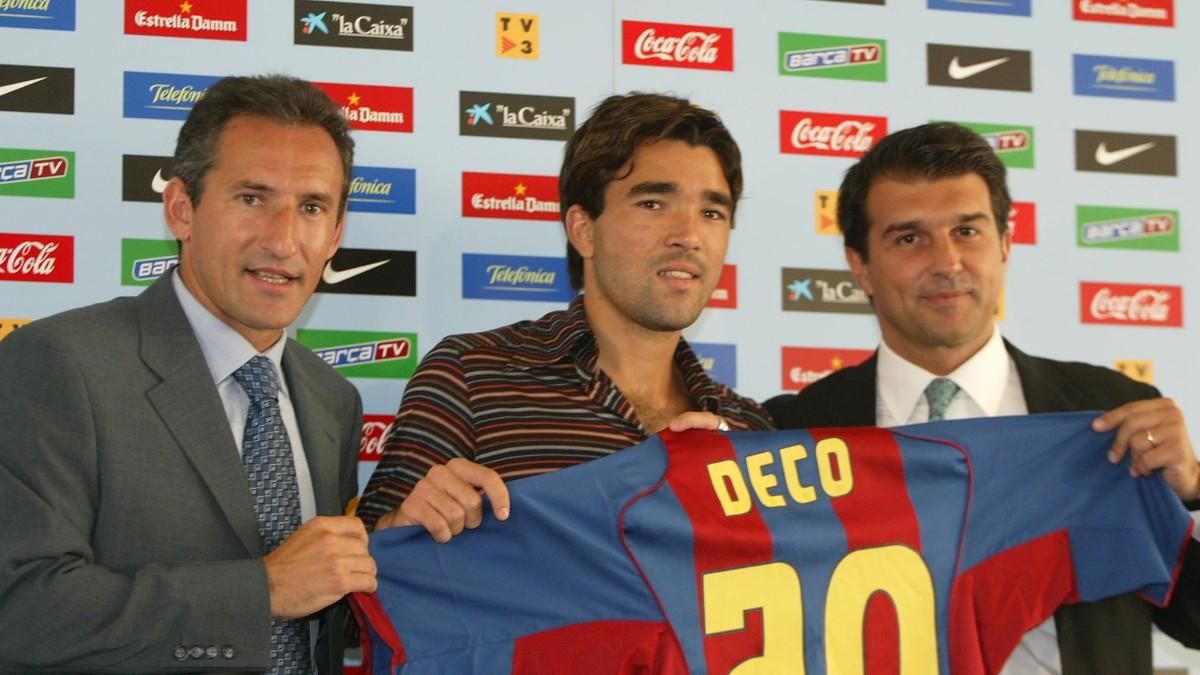 Joan Laporta y Txiki Begiristain presentaron a Deco
