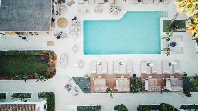 Vista aérea de la piscina del hotel y zonas de relax. | | HOTEL BOUTIQUE Y SPA LAS MIMOSAS
