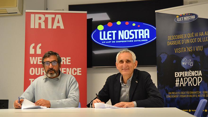 Signatura del conveni entre IRTA i Llet Nostra