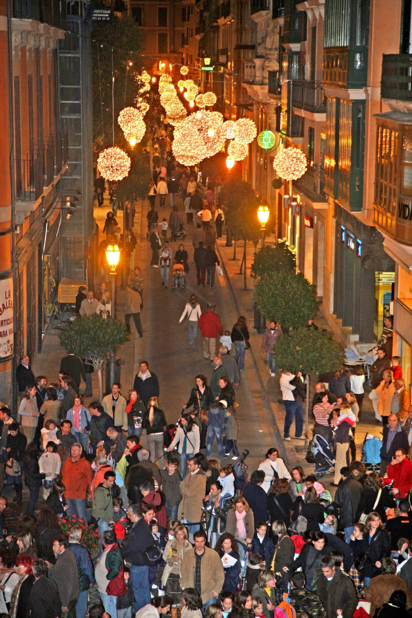 Así eran antes la luces de Navidad de Palma