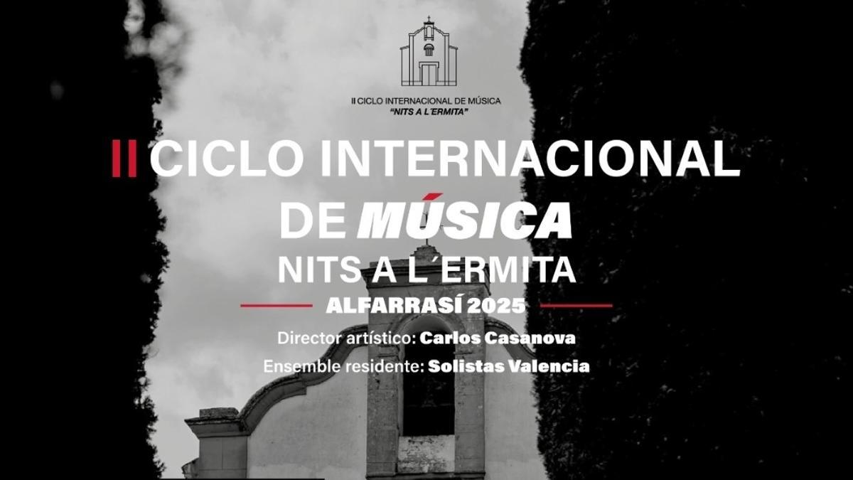 Cartel del ciclo de música Nits a l'Ermita de Alfarrasí.