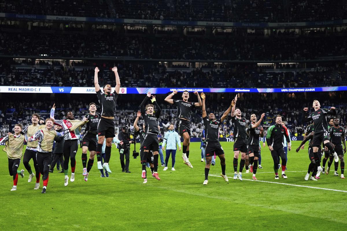 El Arsenal tomó el Bernabéu y acabó con el sueño europeo del Real Madrid