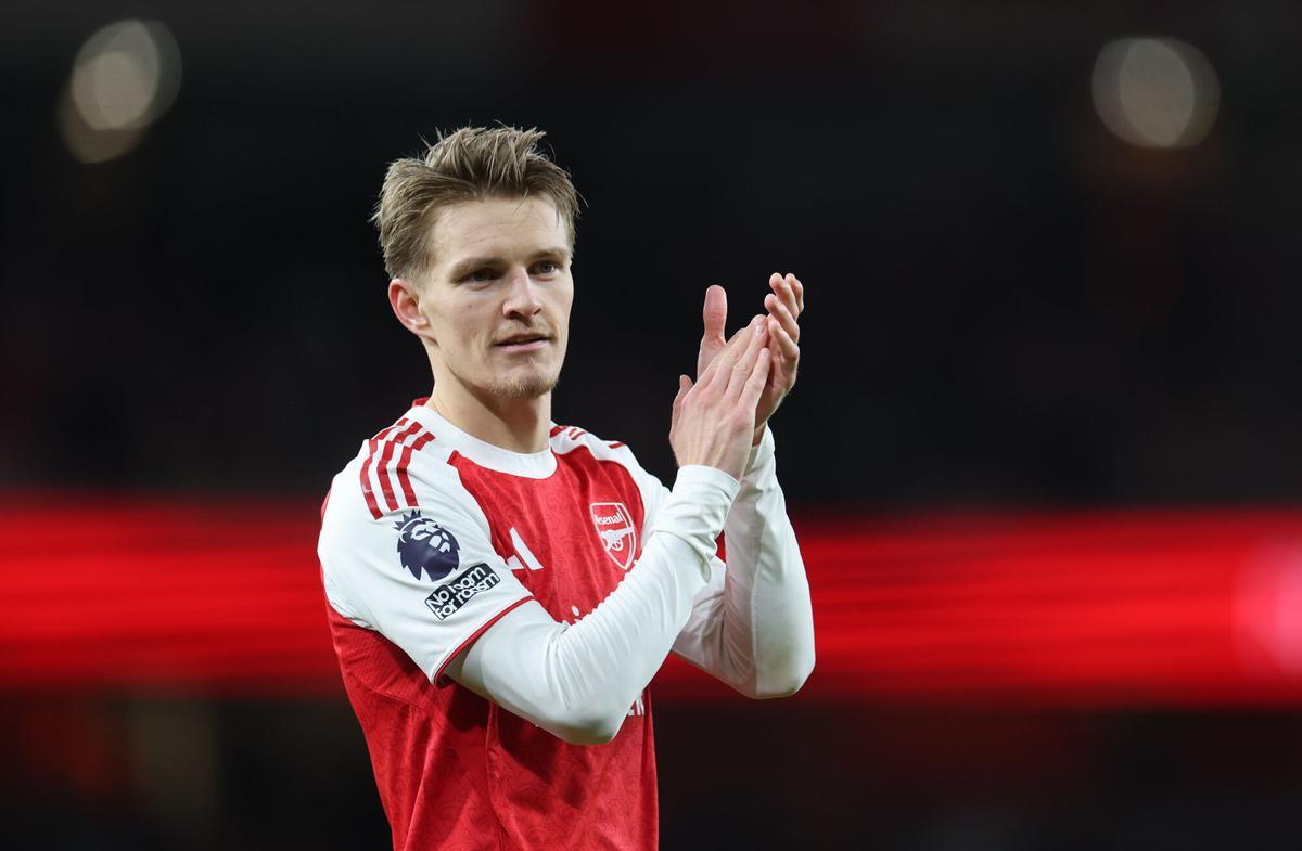 Martin Odegaard, el autor del primer gol del Arsenal sobre el Brighton.