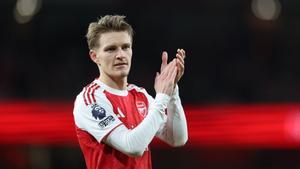 Martin Odegaard, el autor del primer gol del Arsenal sobre el Brighton. 