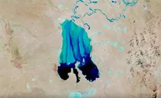 Lluvias insólitas reviven un lago en el árido interior de Australia